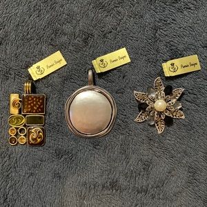 New Premier Designs necklace pendants and pin.